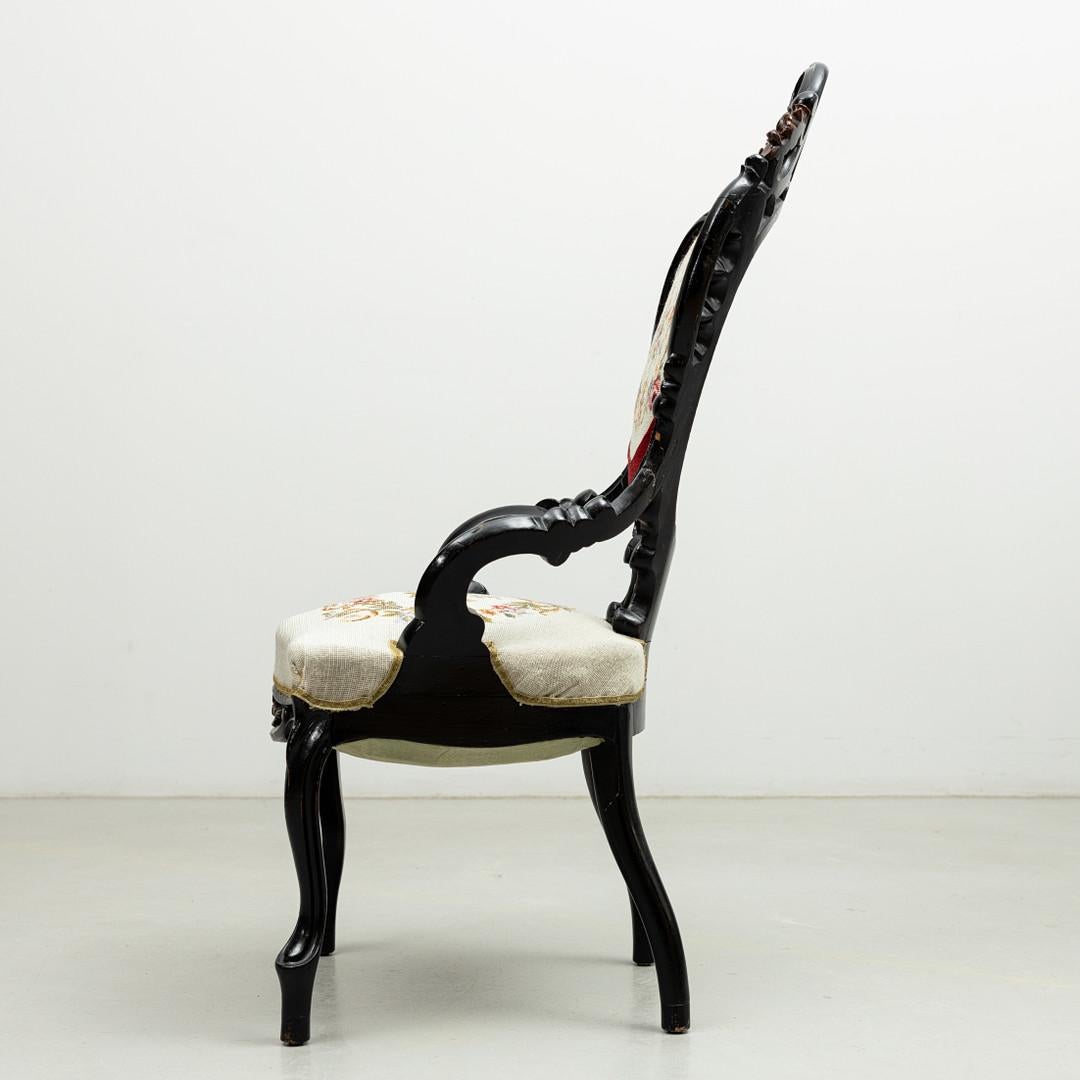 Hardwood Italian Armchair Rococo Style For Sale