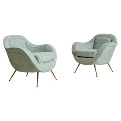 Italian Armchair with Boucle Upholstery in the Manner of Gio Ponti, 1950s