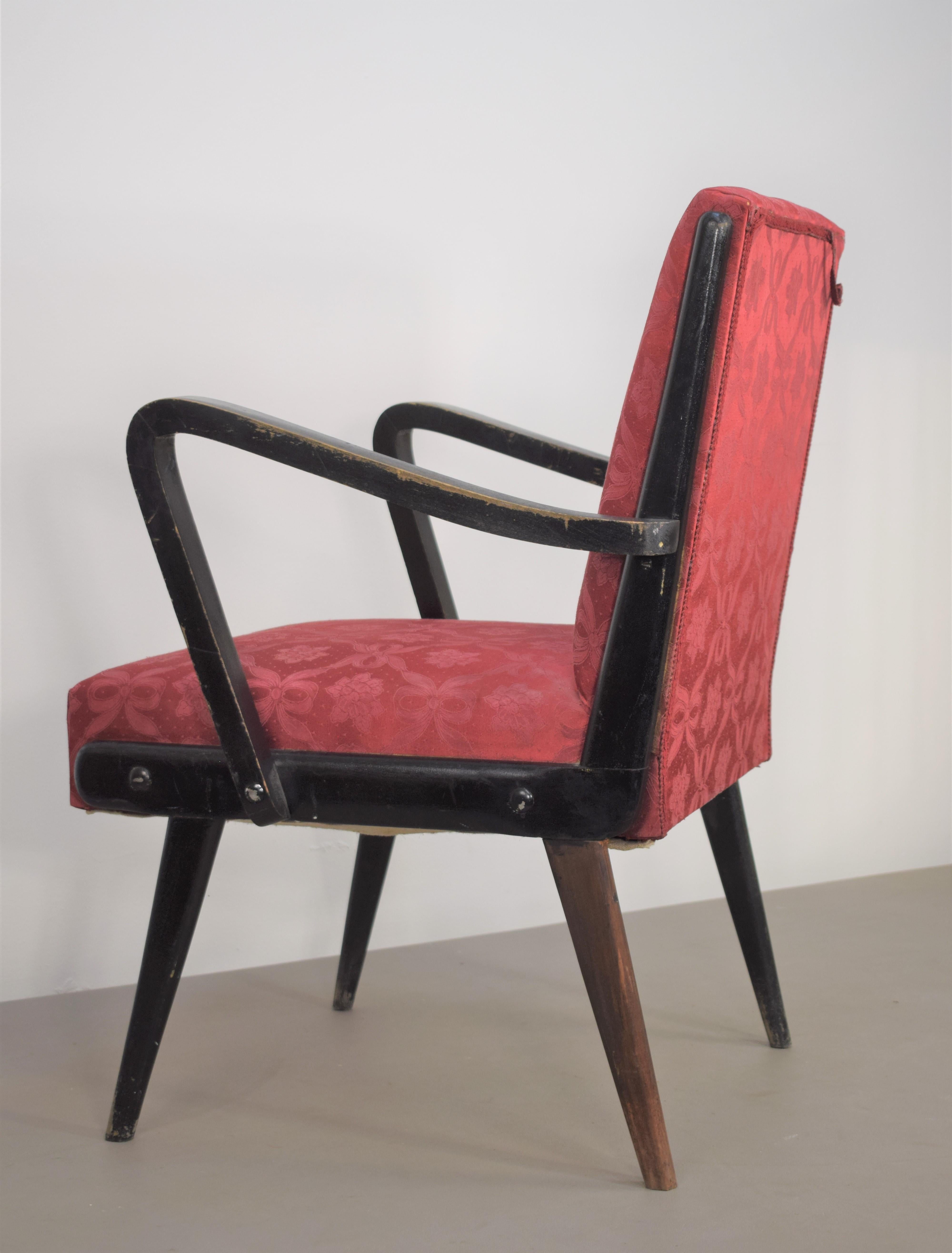 Wood Italian Armchairs, 1940s For Sale
