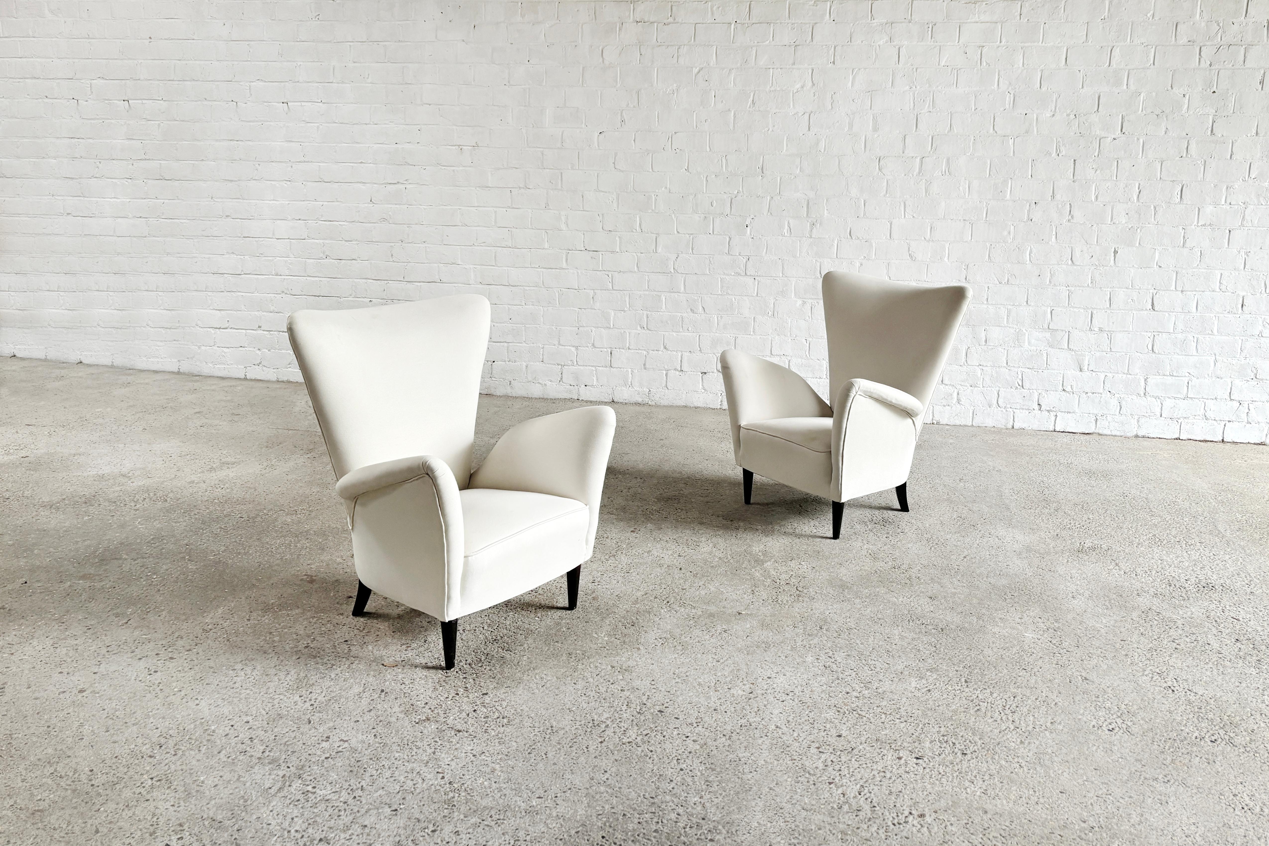 Mid-20th Century Italian Armchairs By Gio Ponti For Hotel Bristol Merano, 1950's For Sale