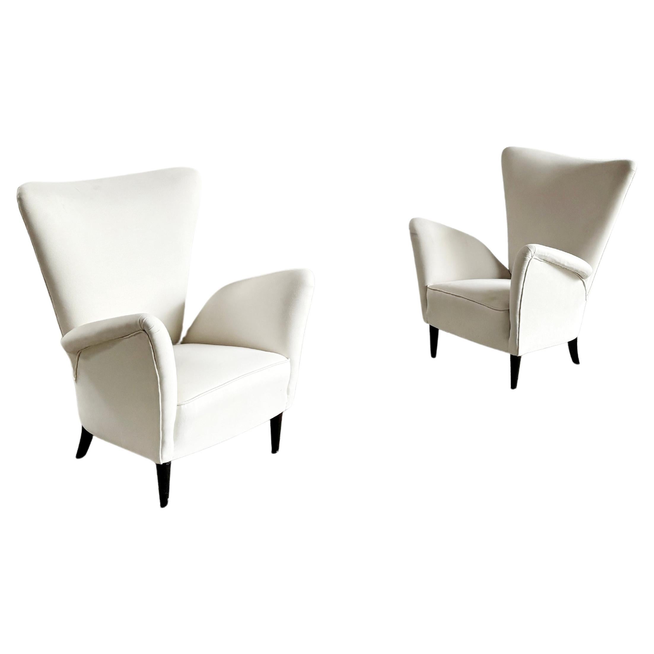 Italian Armchairs By Gio Ponti For Hotel Bristol Merano, 1950's For Sale