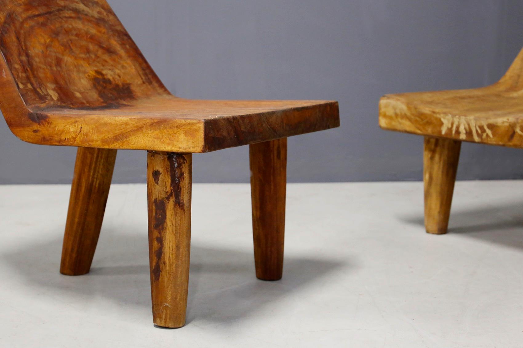 Post-Modern Italian Armchairs Contemporary Solid Wood, Hand Carved, 2000s