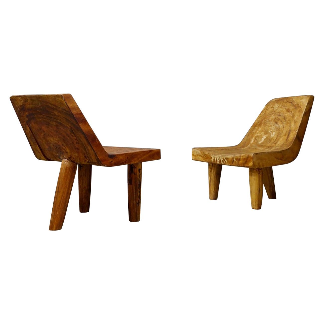 Italian Armchairs Contemporary Solid Wood, Hand Carved, 2000s