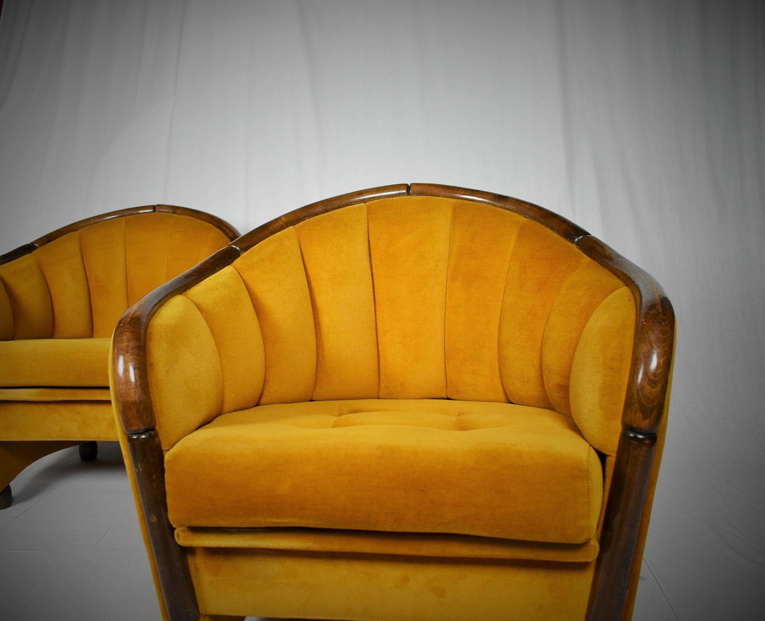 Italian Armchairs in the Style of Gio Ponti, 1950s In Good Condition In Praha, CZ