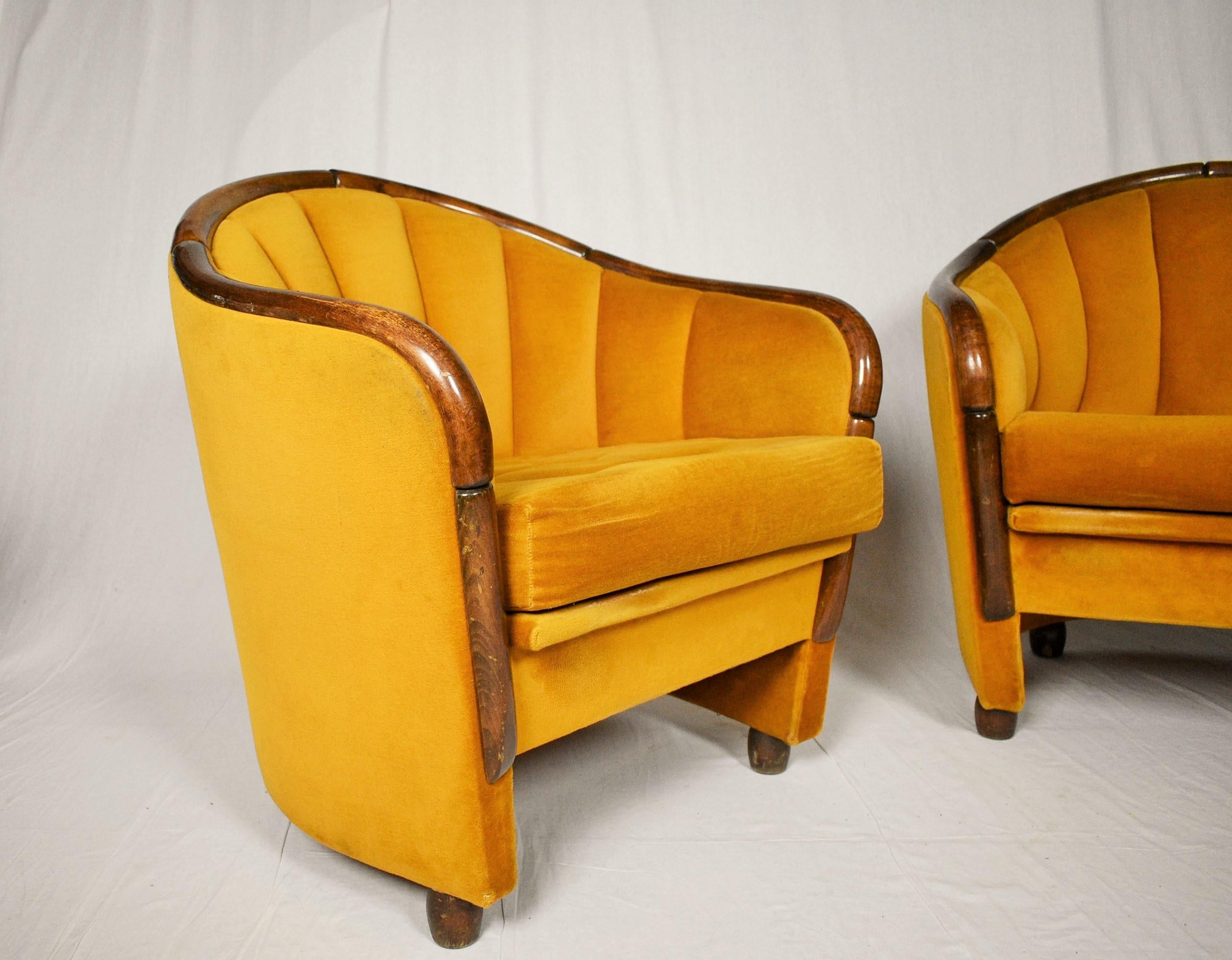 Italian Armchairs in the Style of Gio Ponti, 1950s 1