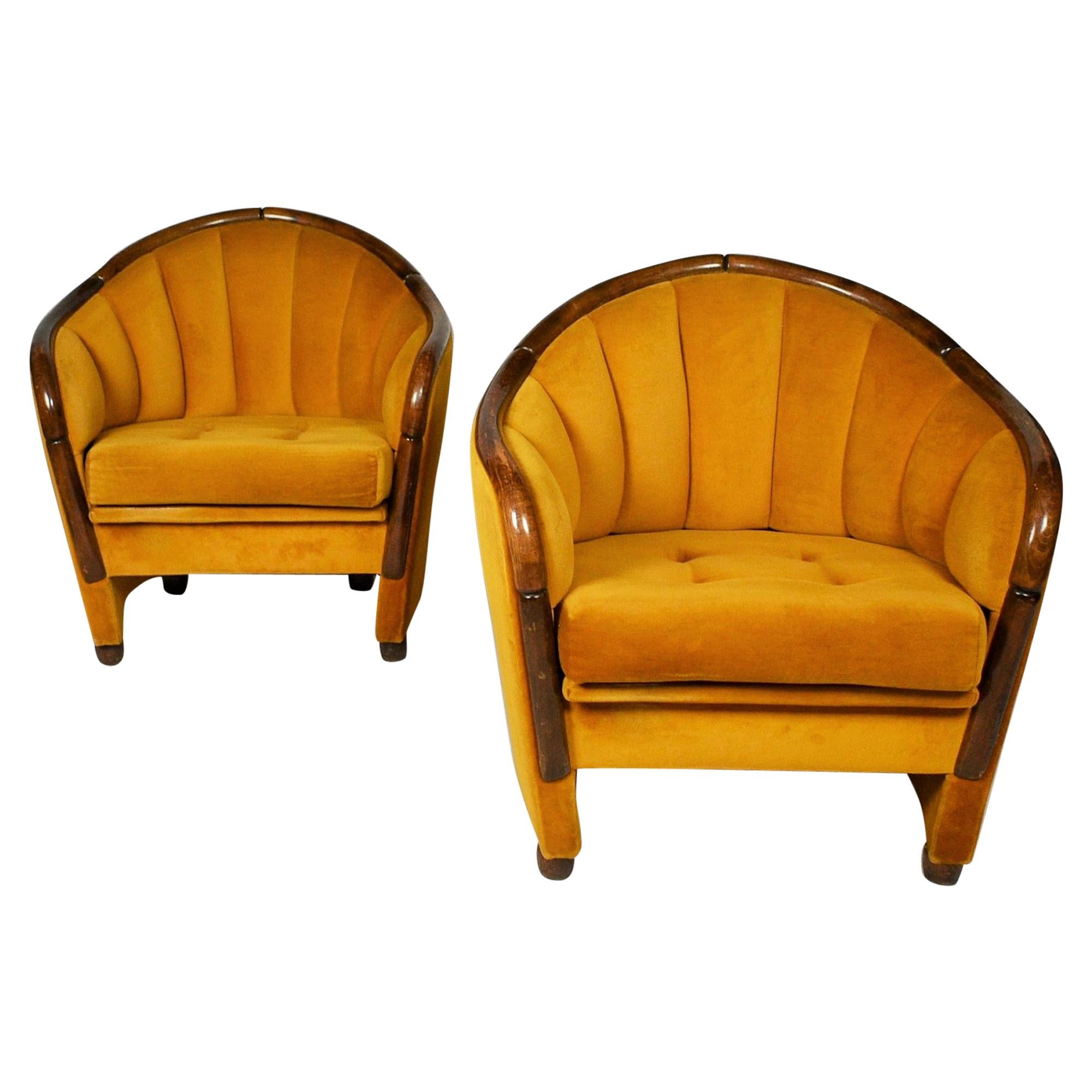 Italian Armchairs in the Style of Gio Ponti, 1950s