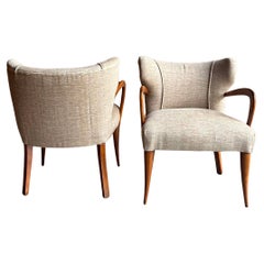 Italian Armchairs in the style of Melchiorre Bega, c. 1940, Pair