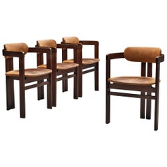 Italian Armchairs with Architectural Bentwood Frame