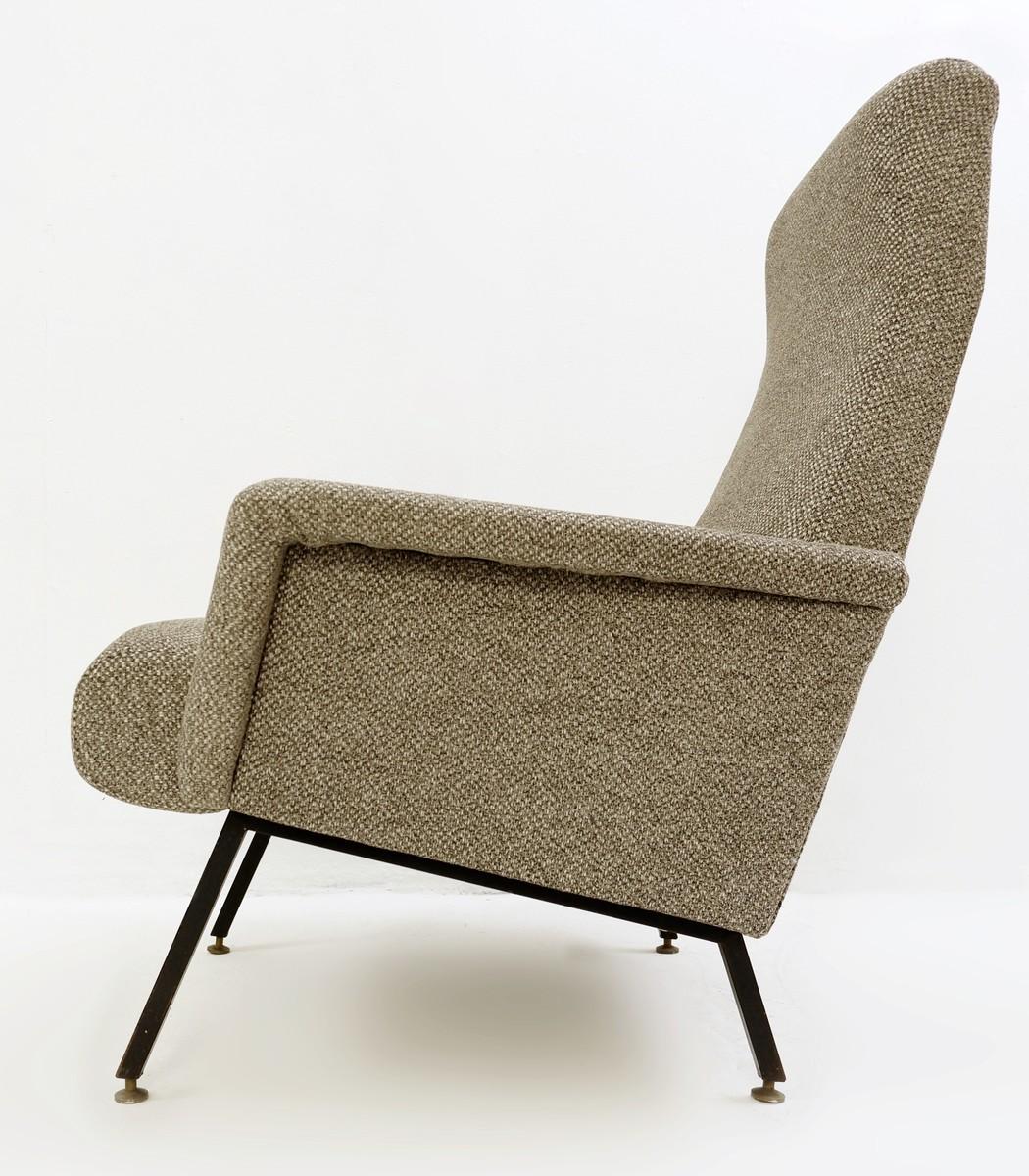 Mid-20th Century Italian Mid-Century Modern  Armchairs with Black Metal Structure from the 1950s