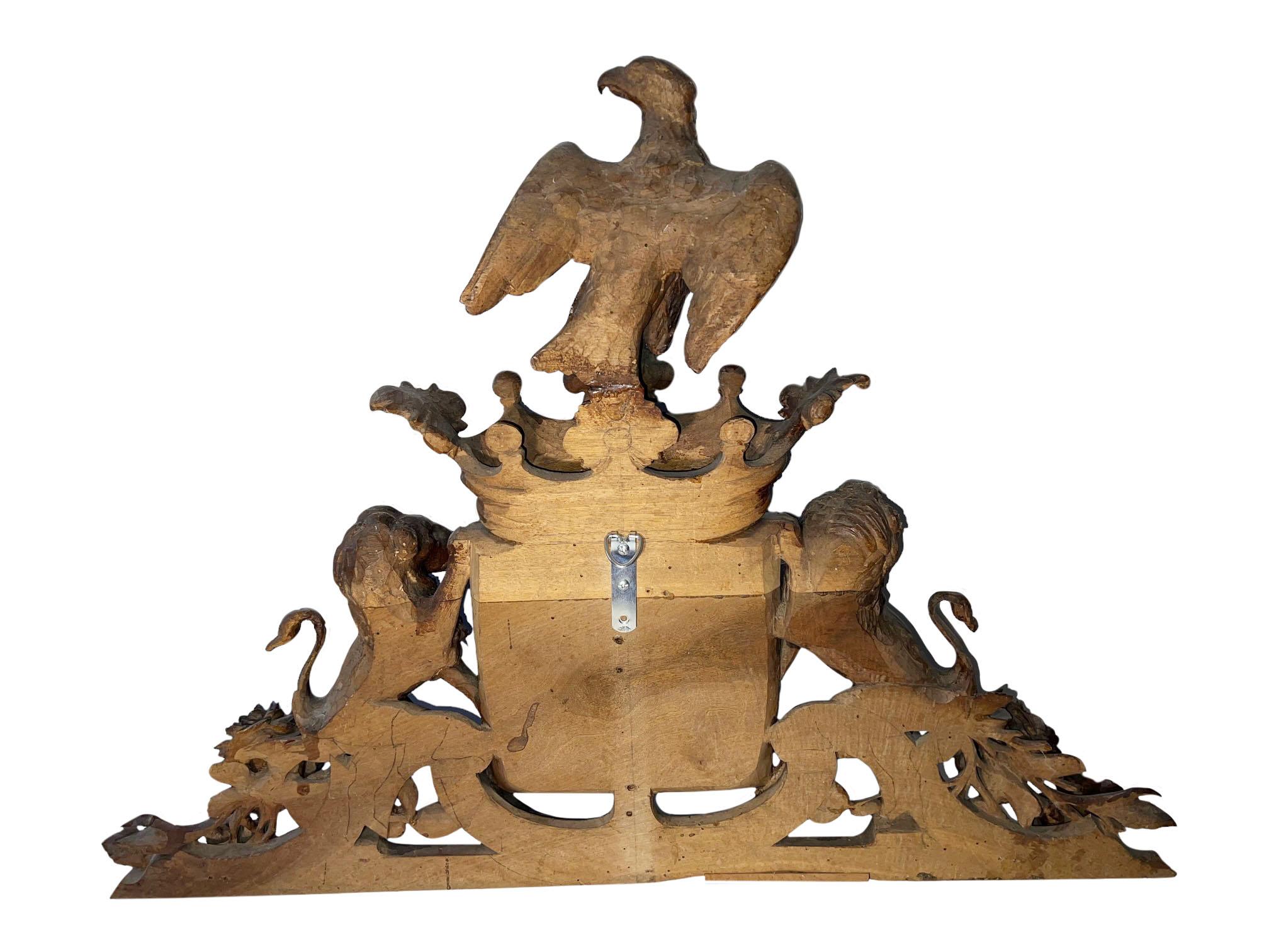 Italian Armorial Pediments with Eagles, a Pair For Sale 9