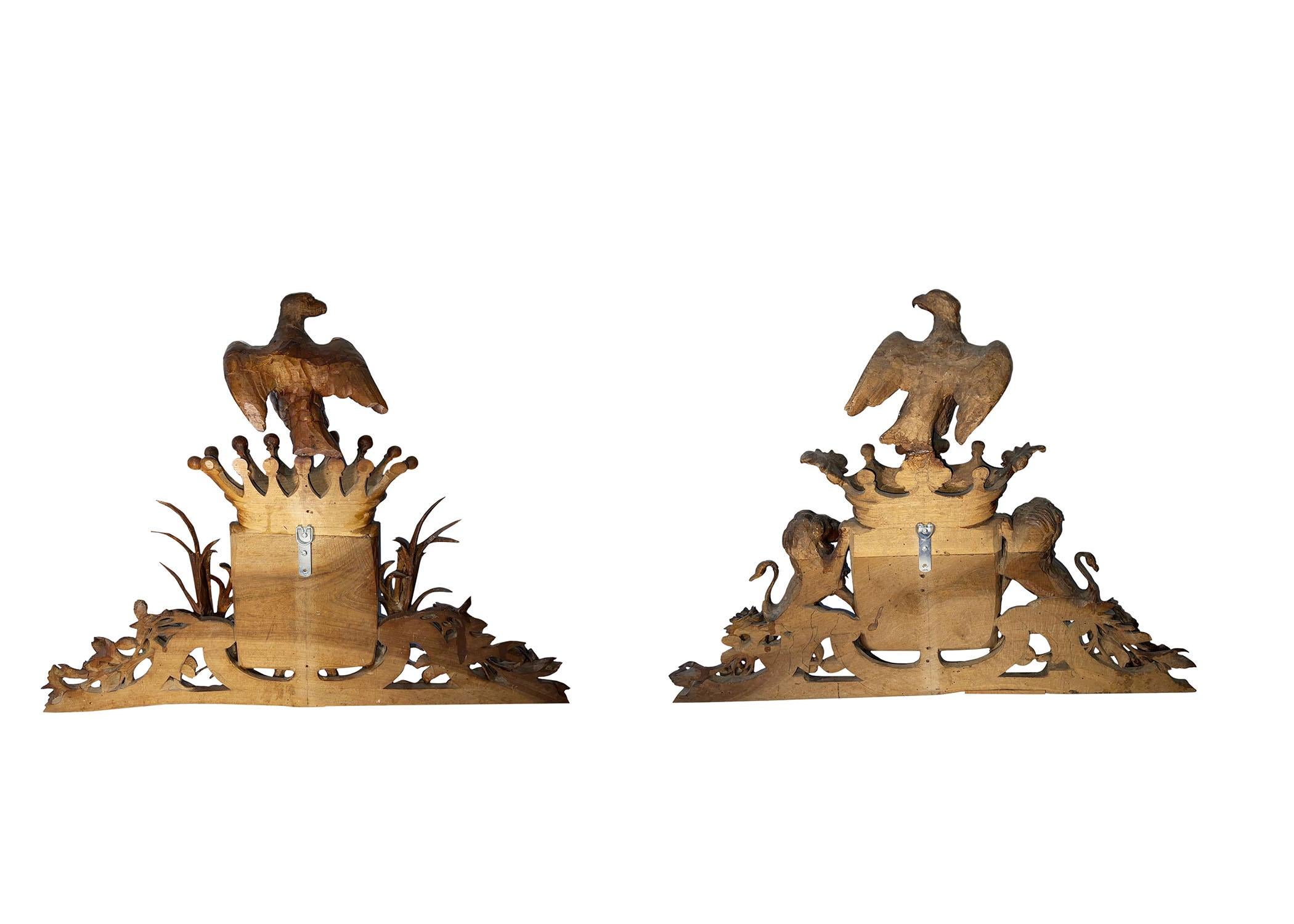 Italian Armorial Pediments with Eagles, a Pair For Sale 10