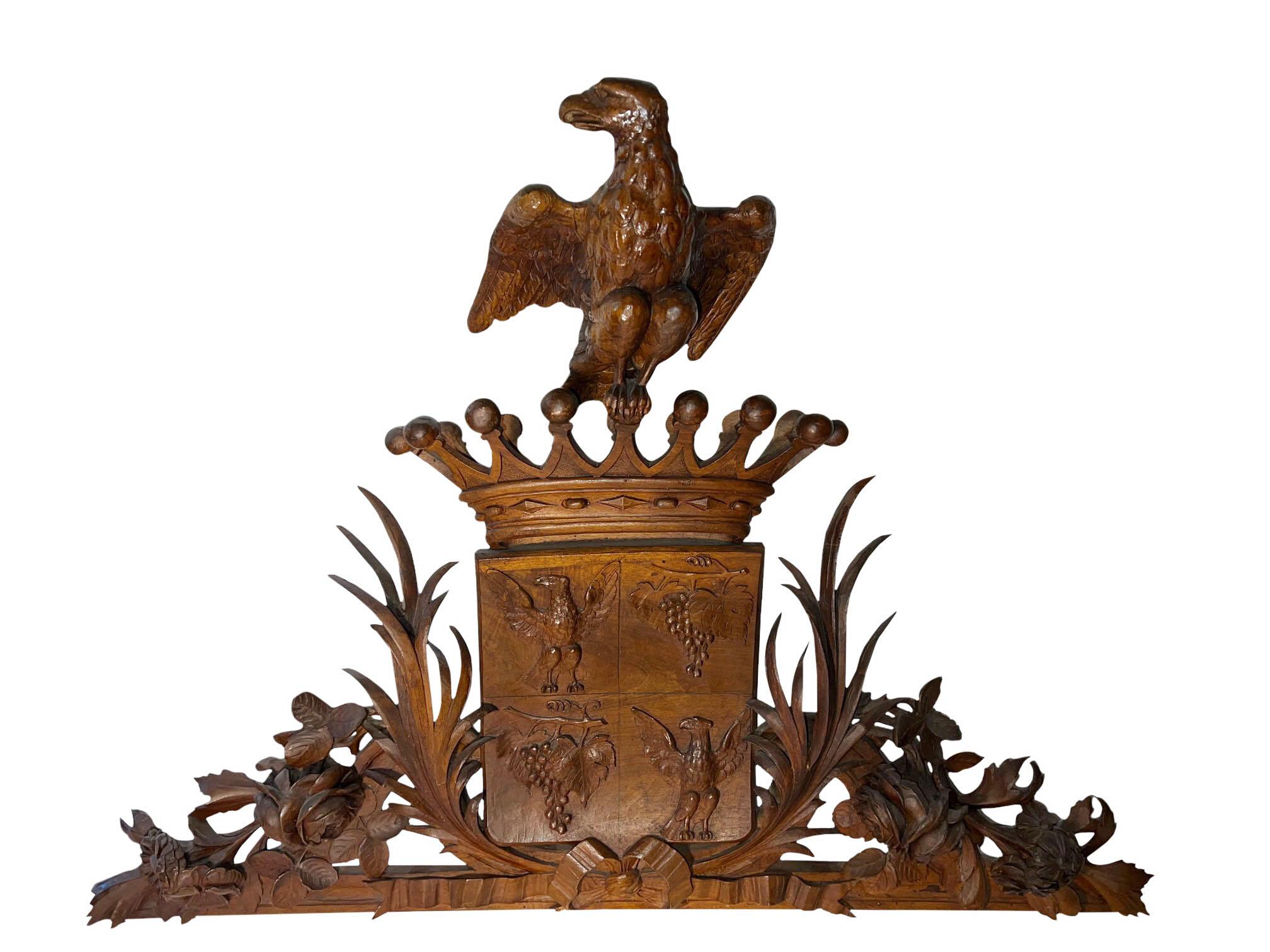 Italian Armorial Pediments with Eagles, a Pair For Sale 1