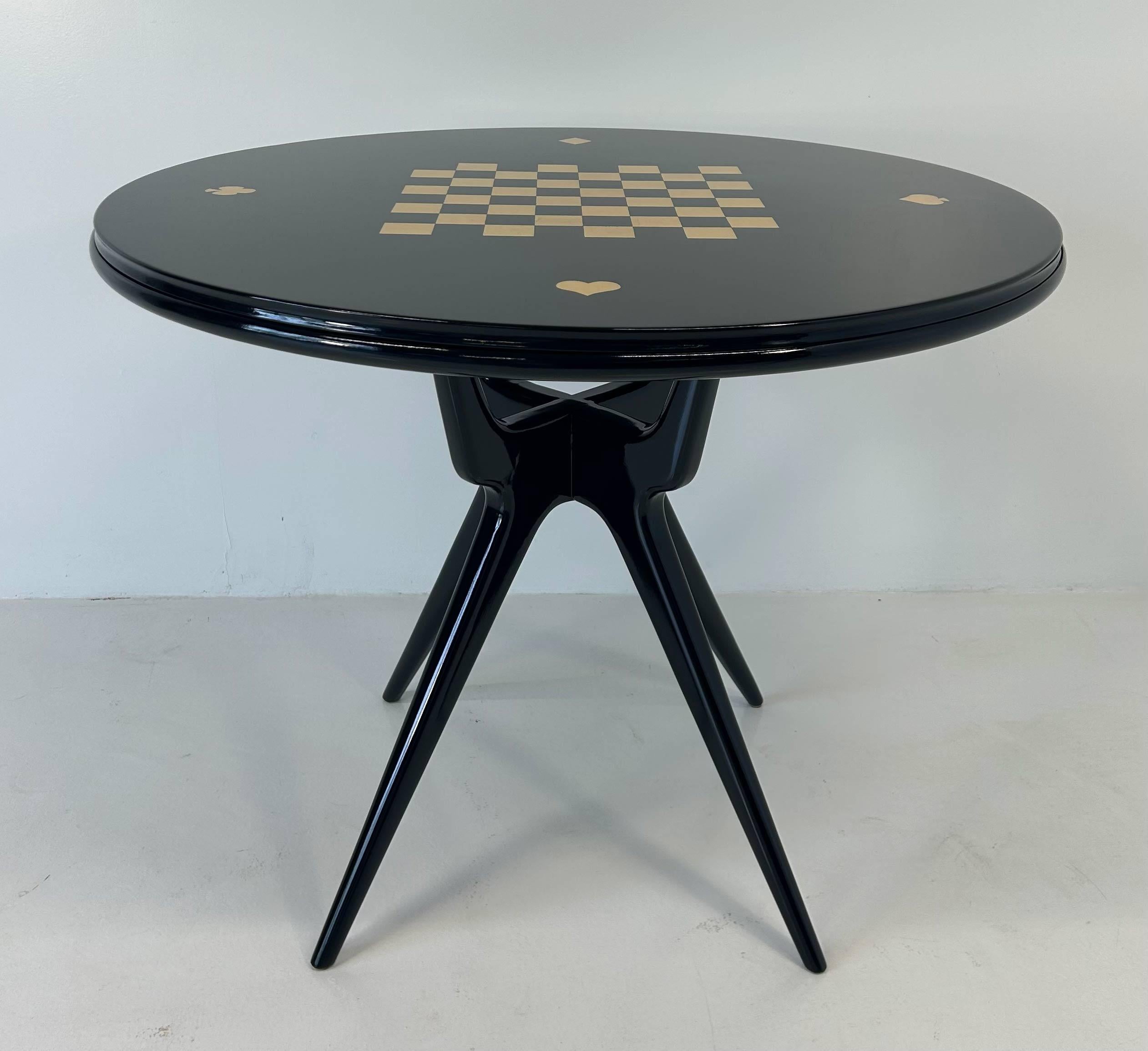 Italienischer Art déco-Karten- und Schachspieltisch, 1950er-Jahre im Zustand „Gut“ im Angebot in Meda, MB