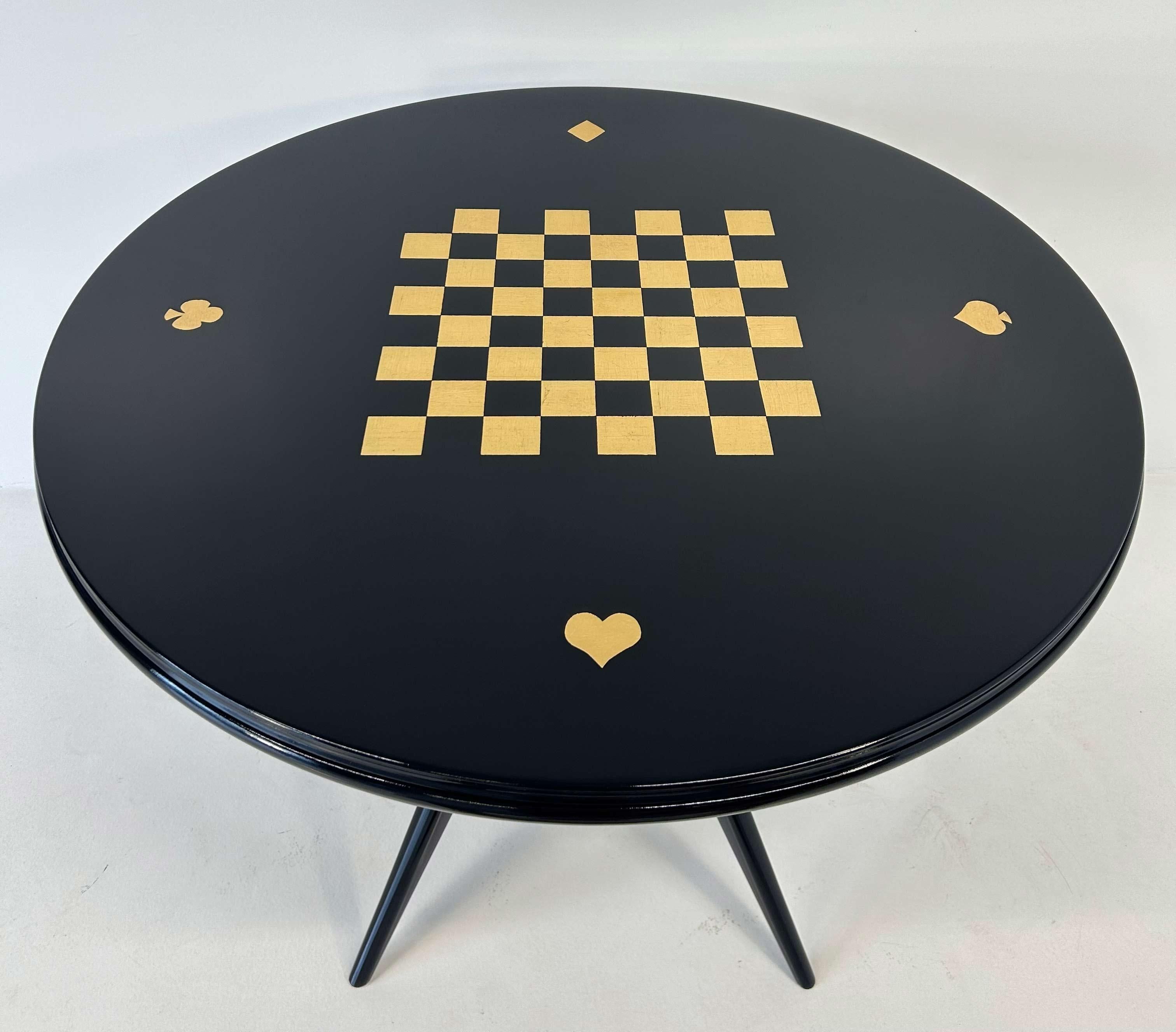 Italienischer Art déco-Karten- und Schachspieltisch, 1950er-Jahre im Angebot 1