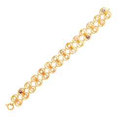 Retro Italian Art Deco 18-Karat Yellow Gold and Pearls Bracelet