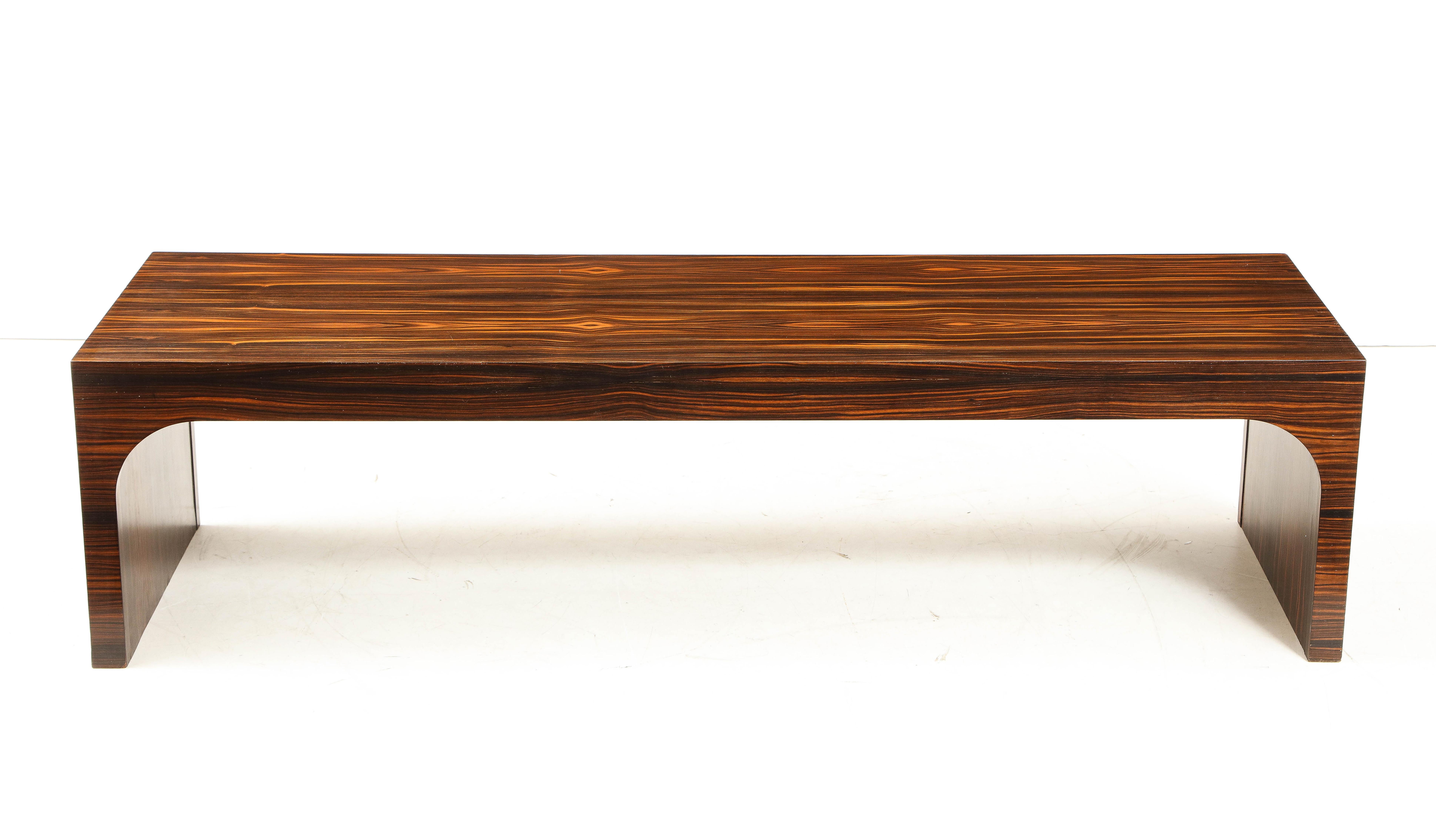 Italian Art Deco 1940s Macassar Ebony Coffee Table or Bench In Excellent Condition In New York, NY