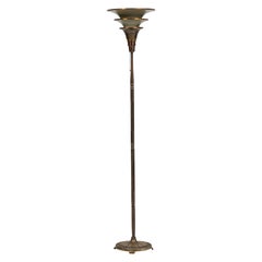 Italian Art Deco 3-Tier Torchiere Floor Lamp