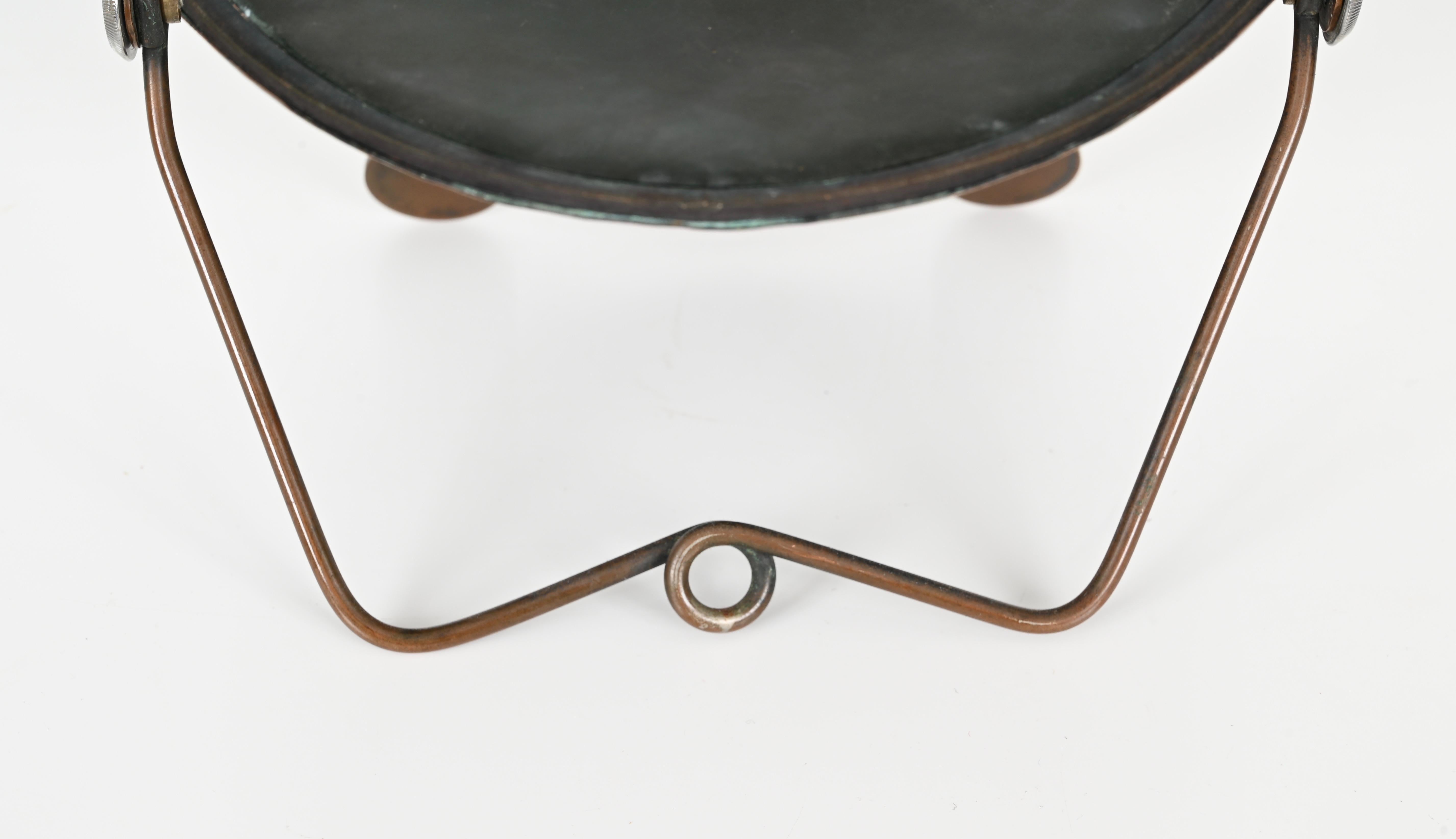Italian Art Deco Adjustable Copper Table Mirror, Italy 1930s For Sale 9