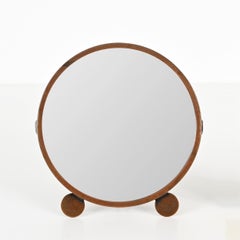 Italian Art Deco Adjustable Copper Table Mirror, Italy 1930s