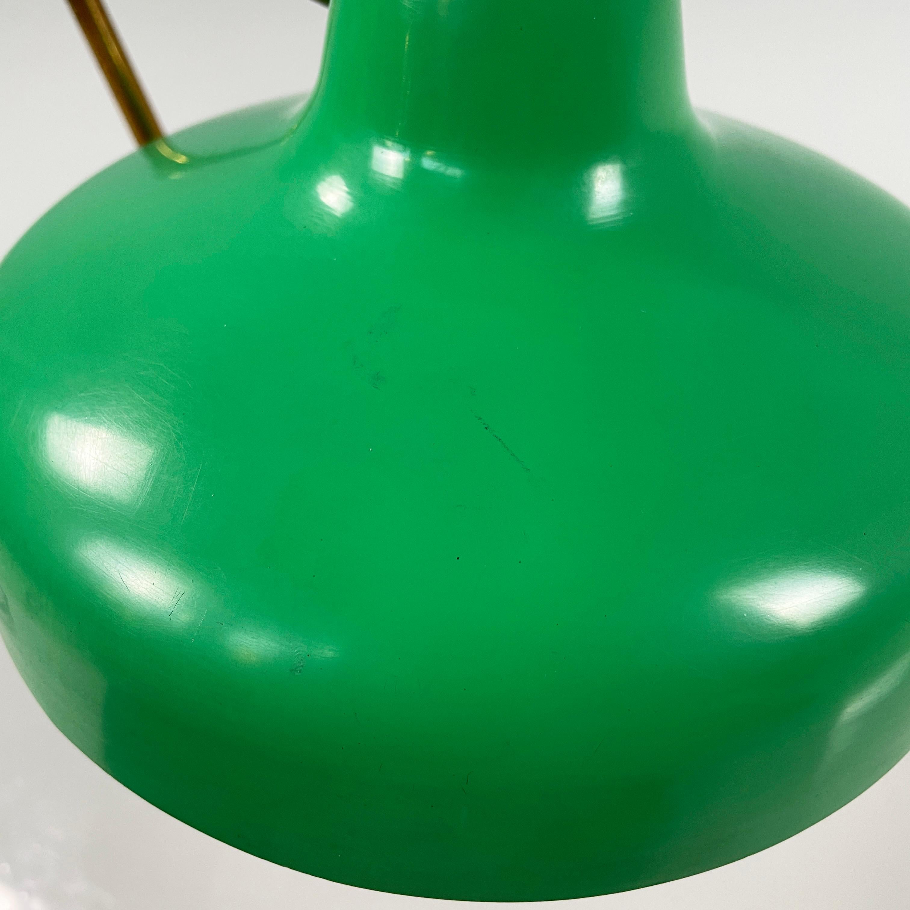 Lampe de table Art déco italienne réglable en laiton et métal vert, années 1950 en vente 6