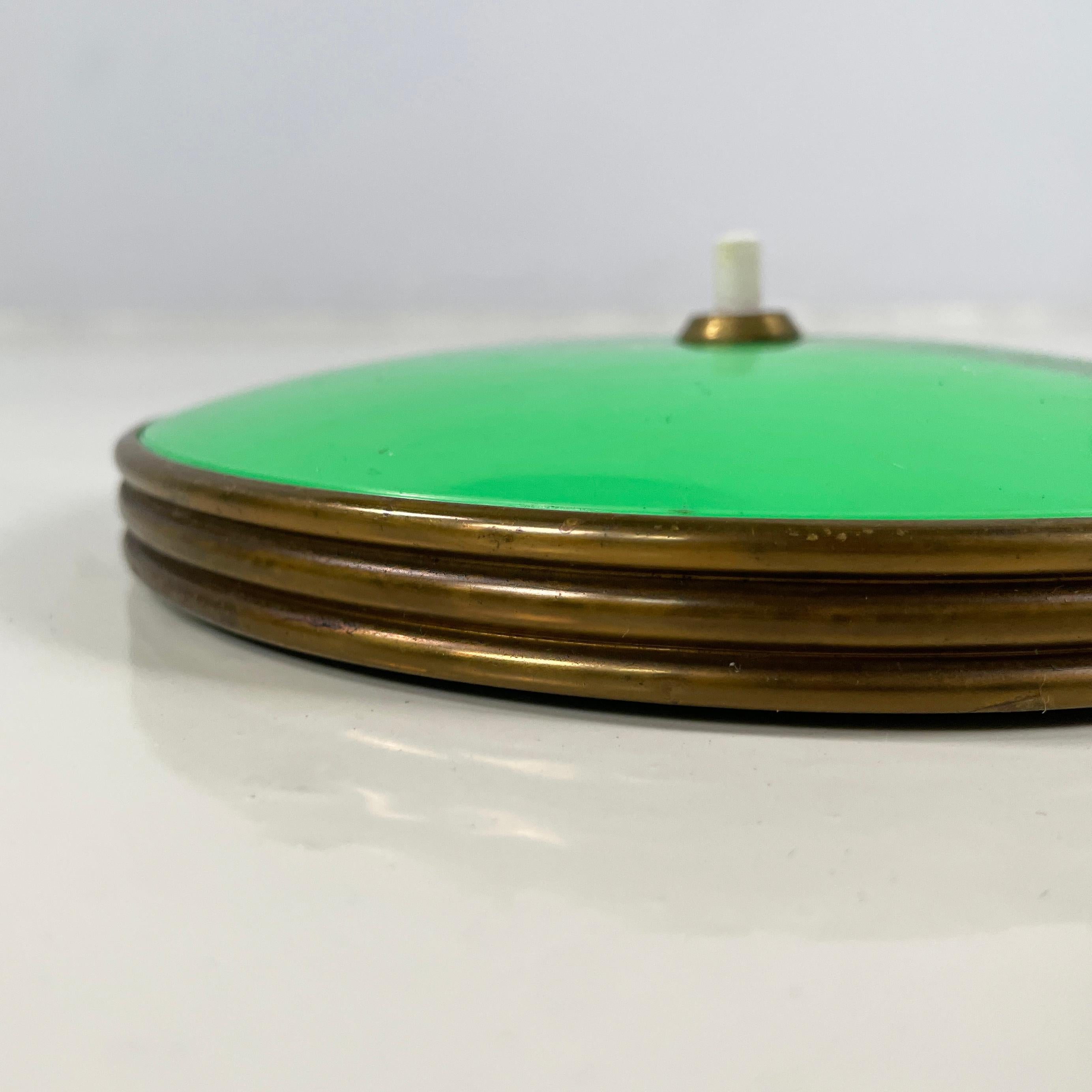 Lampe de table Art déco italienne réglable en laiton et métal vert, années 1950 en vente 14