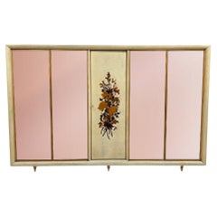 Armoire Art Deco italiano in pergamena con intarsi firmato Anzani, anni '50