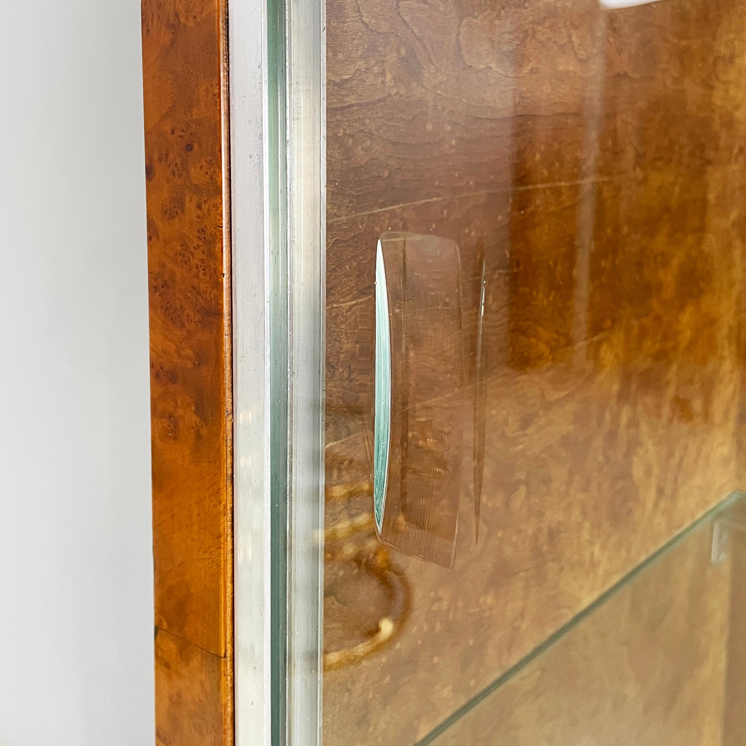 Italian Art Deco asymmetrical wooden sideboard with glass display cabinet, 1920s For Sale 3
