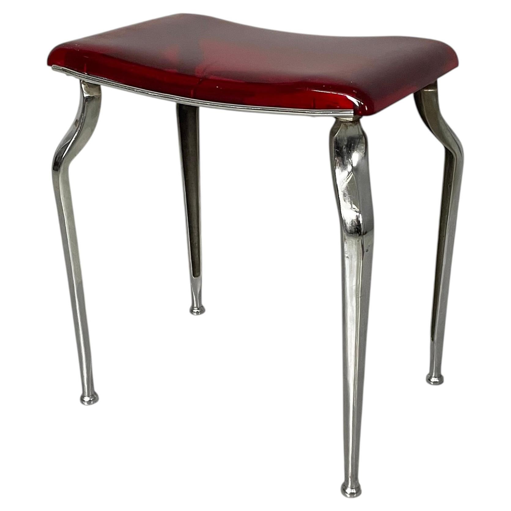 Italian Art Deco Bakelite and metal table stool, 1930s