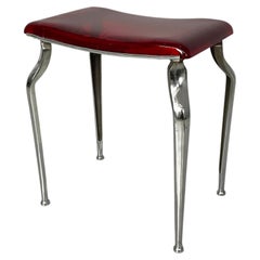 Taburete de mesa italiano de estilo Art Déco, de baquelita y metal, década de 1930
