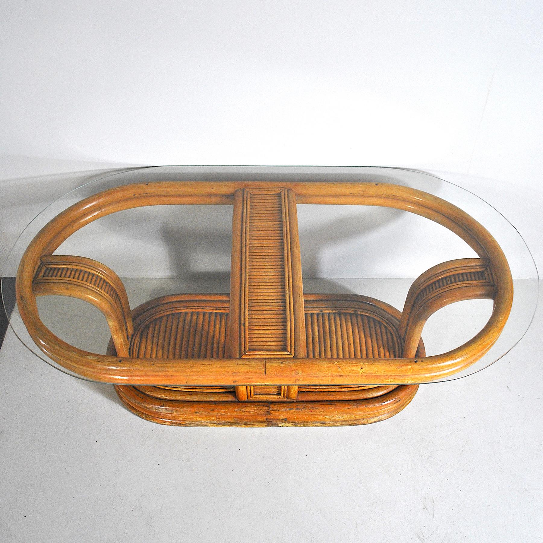 Italian Art Deco Bamboo Coffee Table, 1940s 2