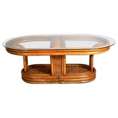 Italian Art Deco Bamboo Coffee Table, 1940s