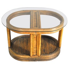 Italian Art Deco Bamboo Coffee Table, 1940s