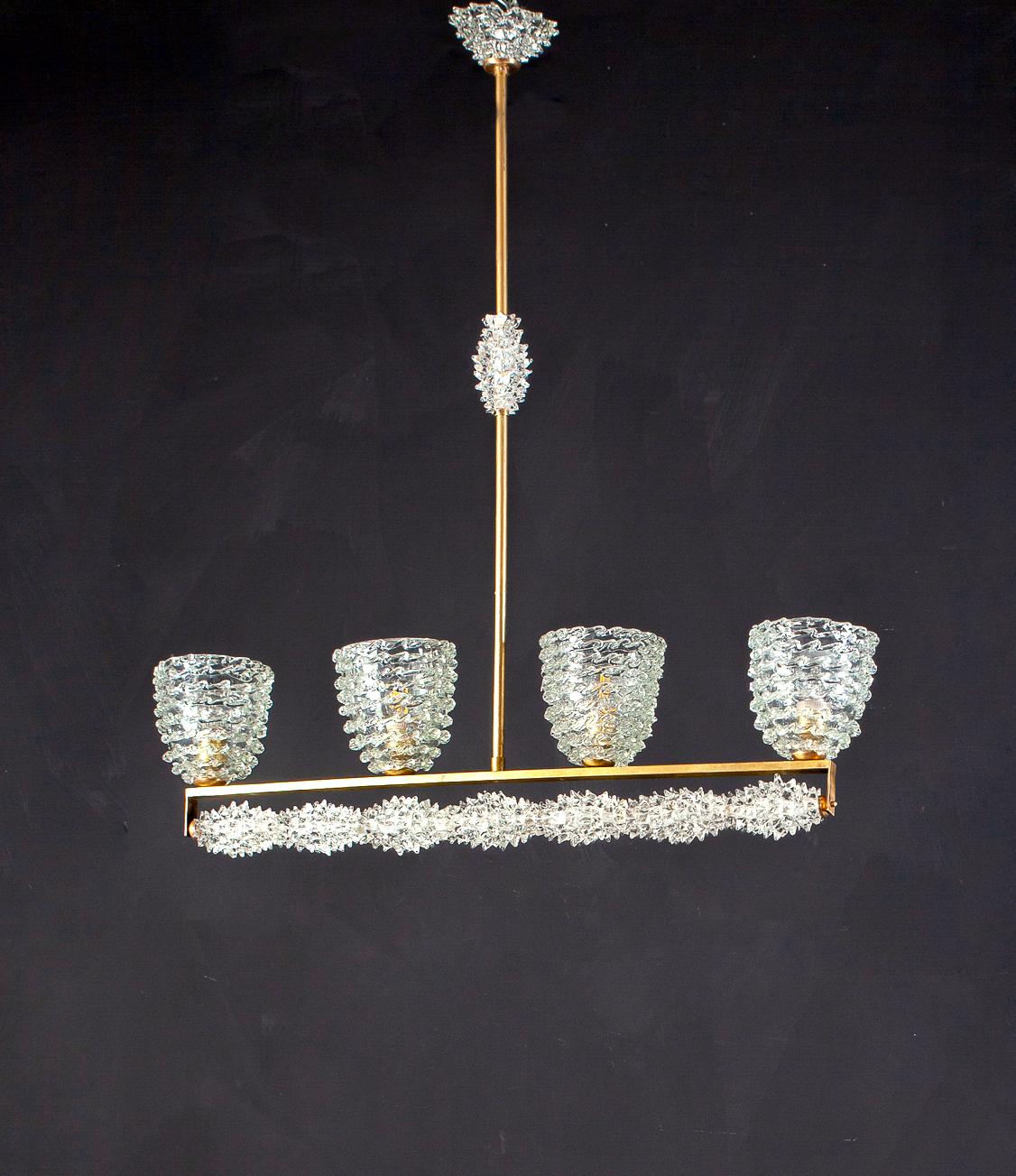 Lustre italien Art Déco en verre de Murano de Barovier Rostrato, style Gio Ponti, 1940 en vente 5