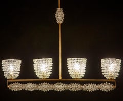 Italian Barovier Attrib. Rostrato Murano Glass Chandelier Gio Ponti Style, 1948