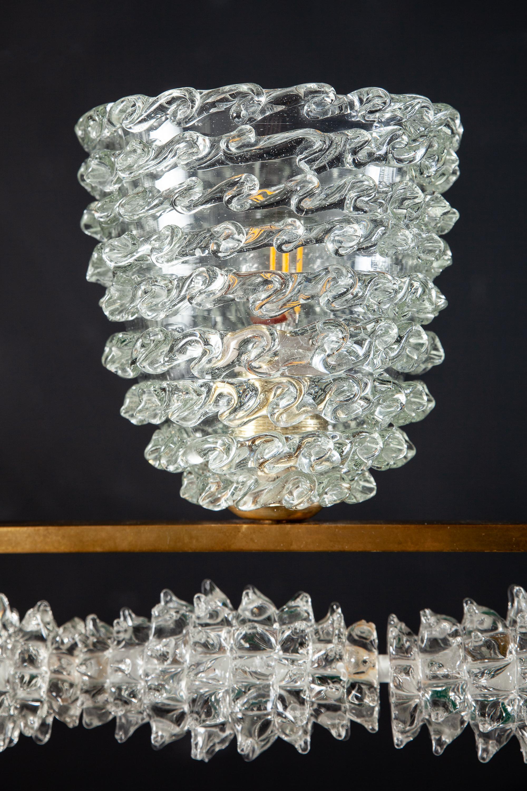 Italian Barovier Attrib. Rostrato Murano Glass Chandelier Gio Ponti Style, 1948 For Sale 1