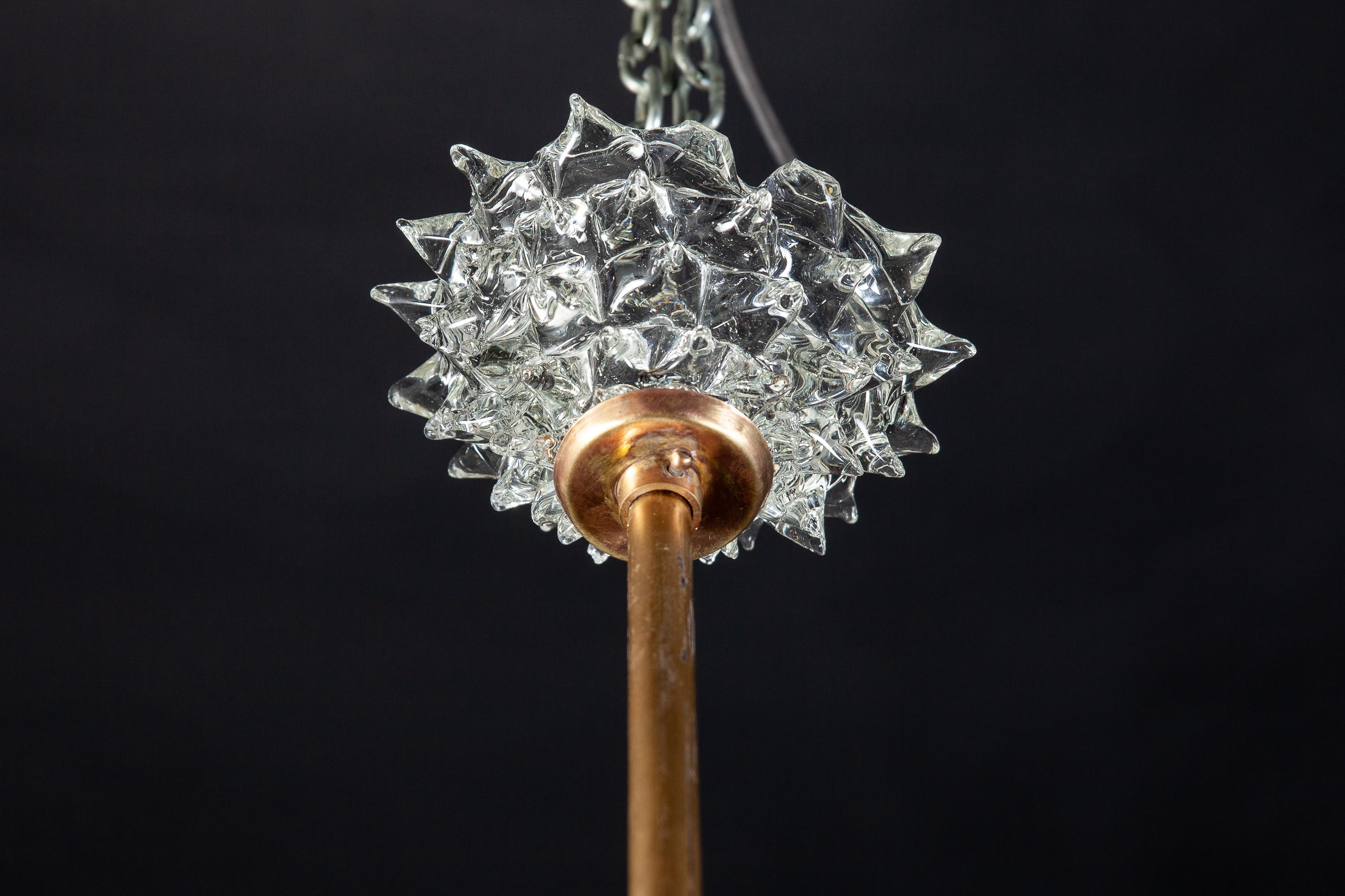 Italian Barovier Attrib. Rostrato Murano Glass Chandelier Gio Ponti Style, 1948 For Sale 3