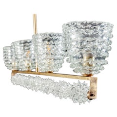 Italian Art Deco Barovier Rostrato Murano Glass Chandelier Gio Ponti Style 1940