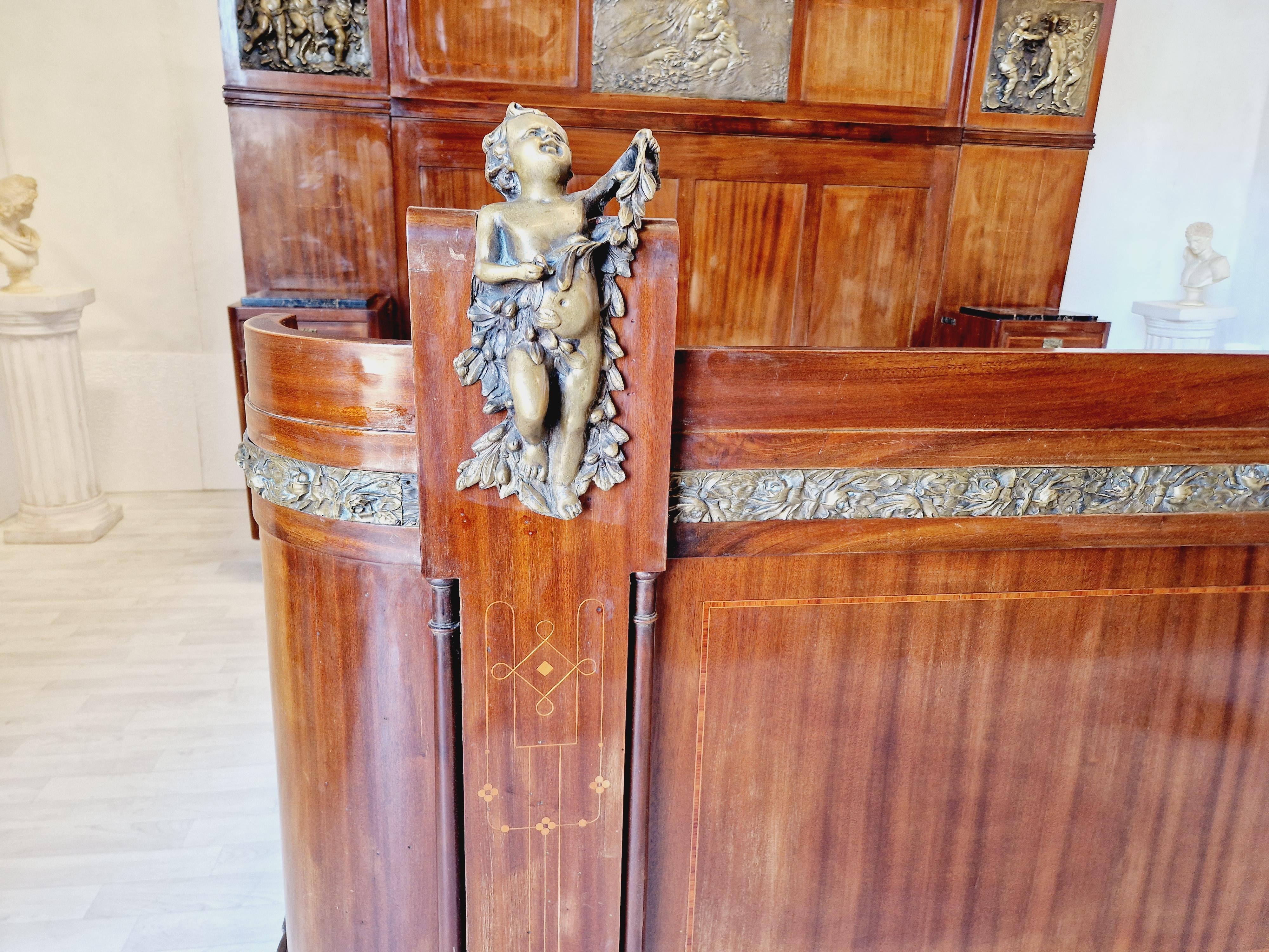 Italian Art Deco Bed and Nightstands Liberty Style