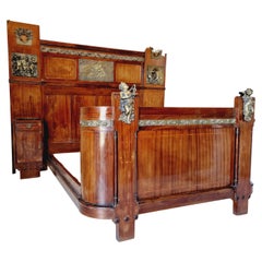 Antique Art Deco Bed and Nightstands Liberty Style