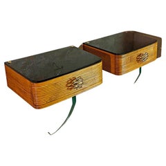 Italian Art Deco Bedside Tables by Osvaldo Borsani, glass by Fontana Arte, 1940s
