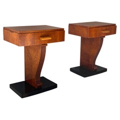 Italian Art Deco bedside tables in wood, 1930s