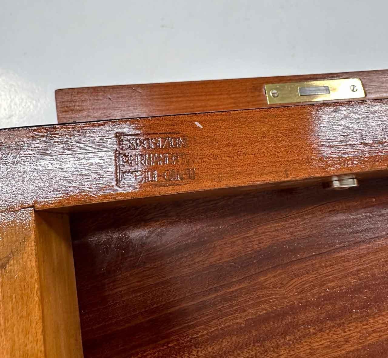 Scrivania italiana Art Deco nera e ottone di Paolo Buffa, Permanente Mobili Cantù, anni '50 in vendita 10
