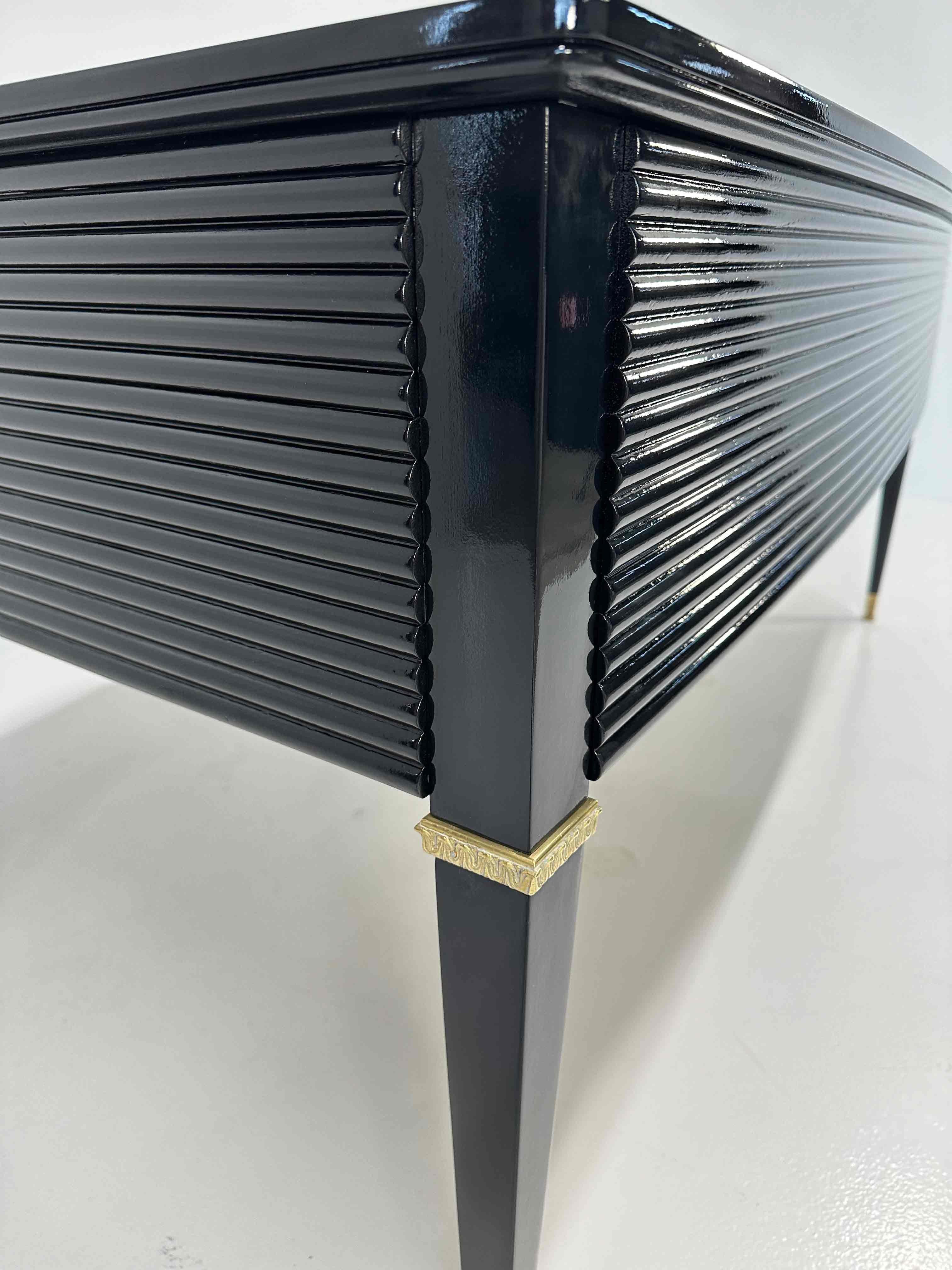 Italian Art Deco Black, Brass Desk by Paolo Buffa, Permanente Mobili Cantù, 50s 4
