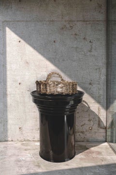 Table basse italienne Art Déco noir brillant, Design/One, en stock