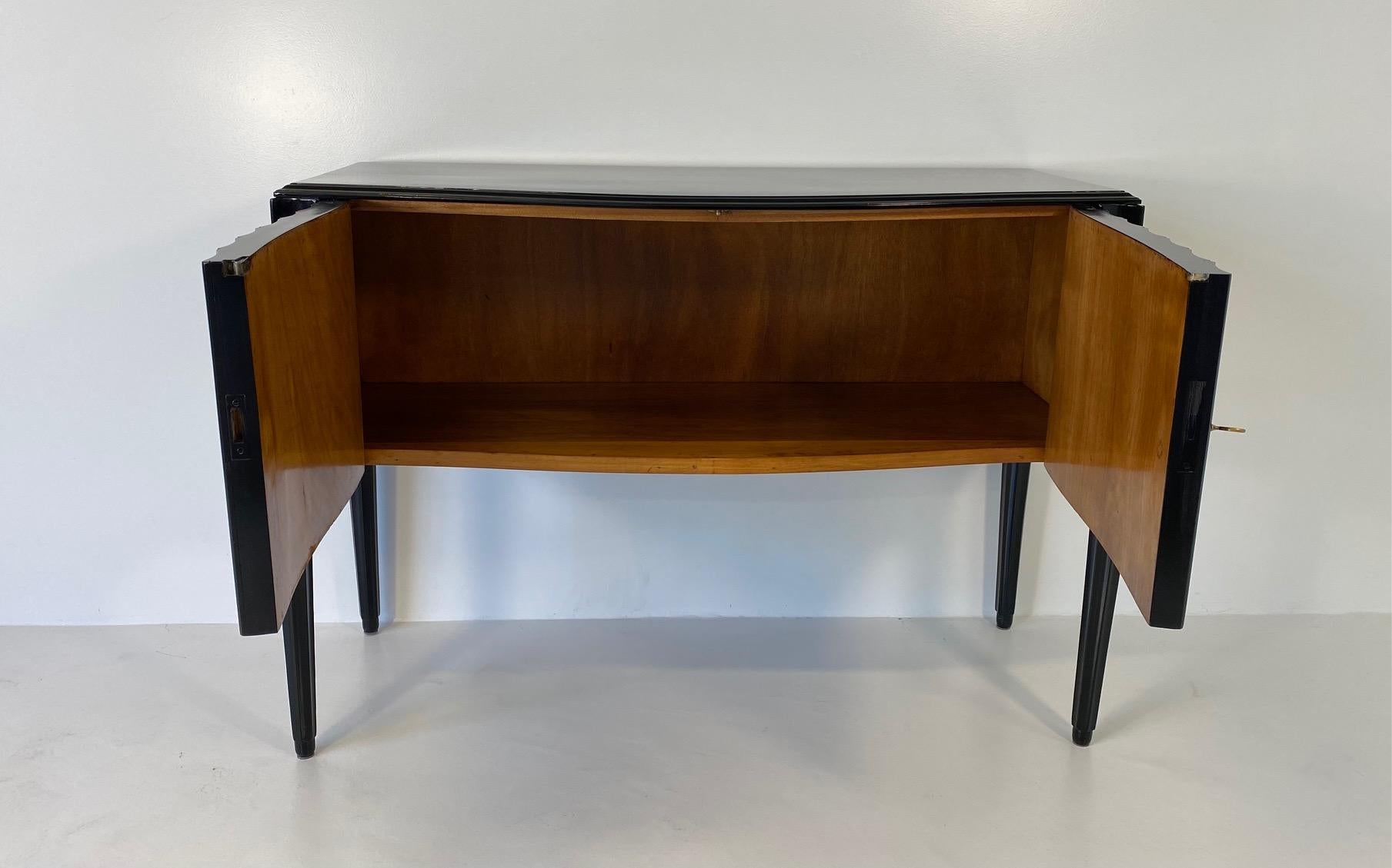 Italian Art Deco Black Lacquer Sideboard, 1940s, Attr. to Ulrich 5