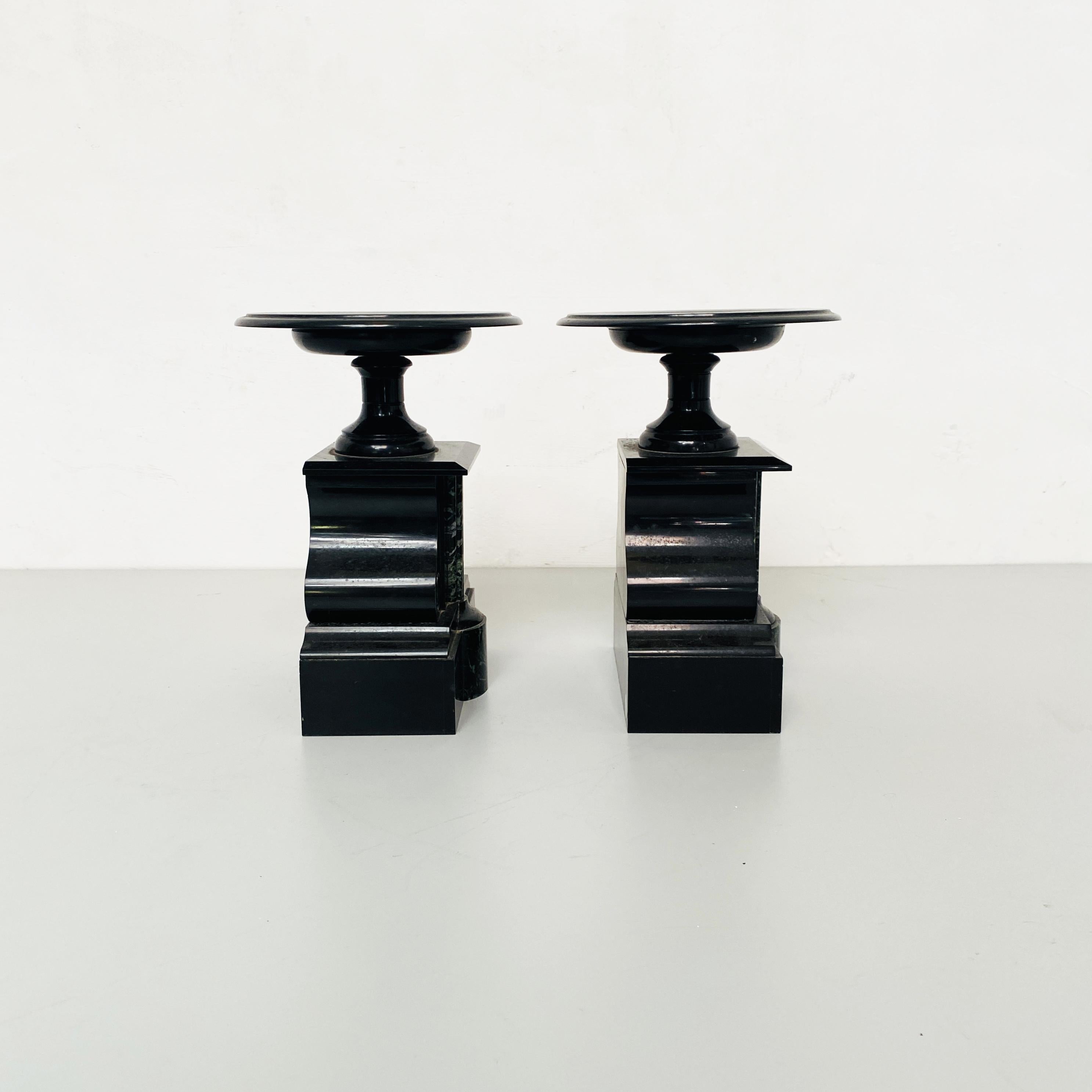 Italian Art Deco Black Onyx Centerpieces with Shape of a Balance, 1940s In Good Condition For Sale In MIlano, IT