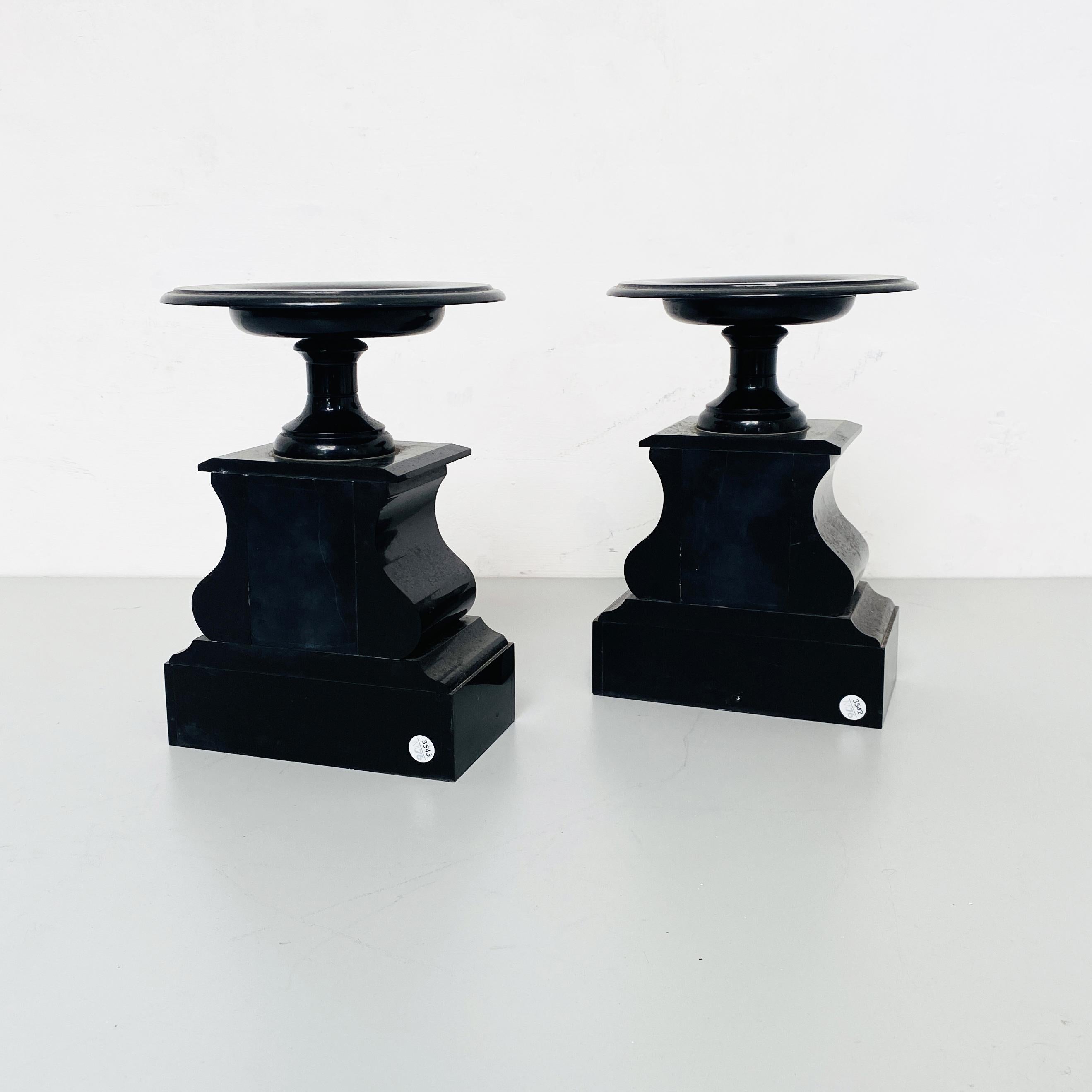 Mid-20th Century Italian Art Deco Black Onyx Centerpieces with Shape of a Balance, 1940s For Sale
