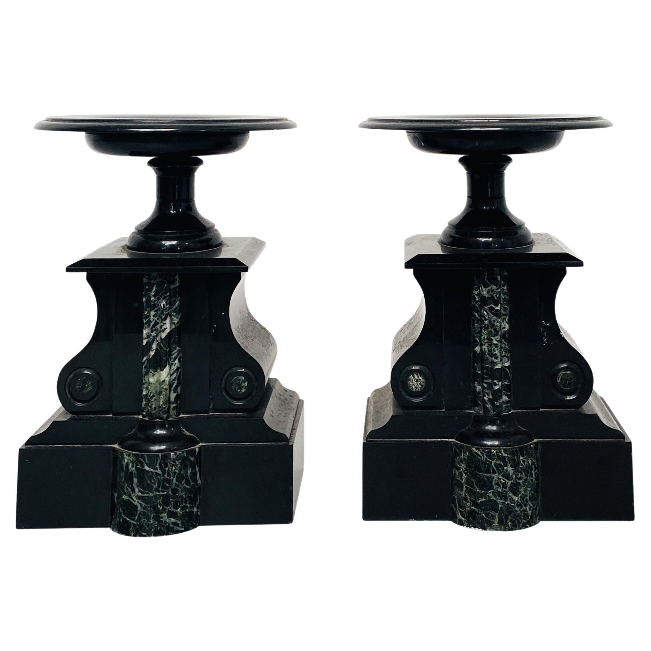 Italian Art Deco Black Onyx Centerpieces with Shape of a Balance, 1940s For Sale