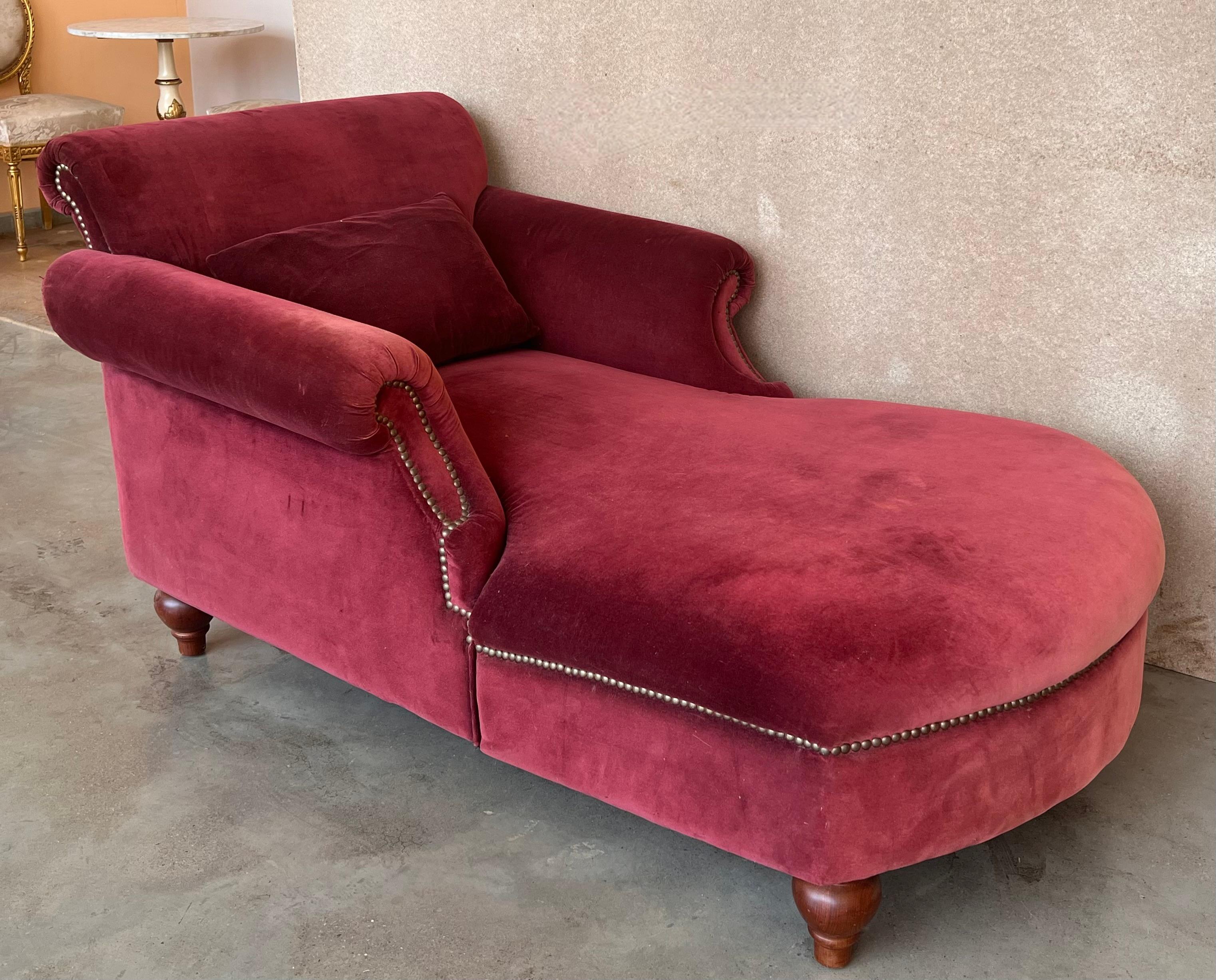 burgundy chaise lounge