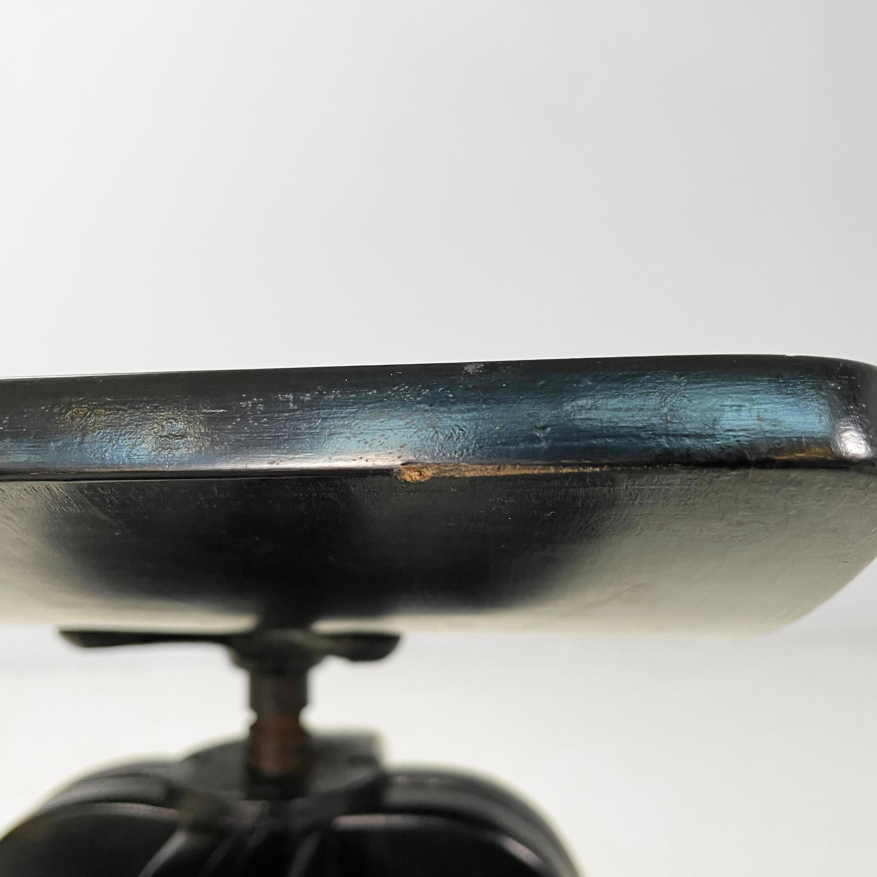 Taburete italiano Art Decó de madera negra, principios del siglo XX en venta 5